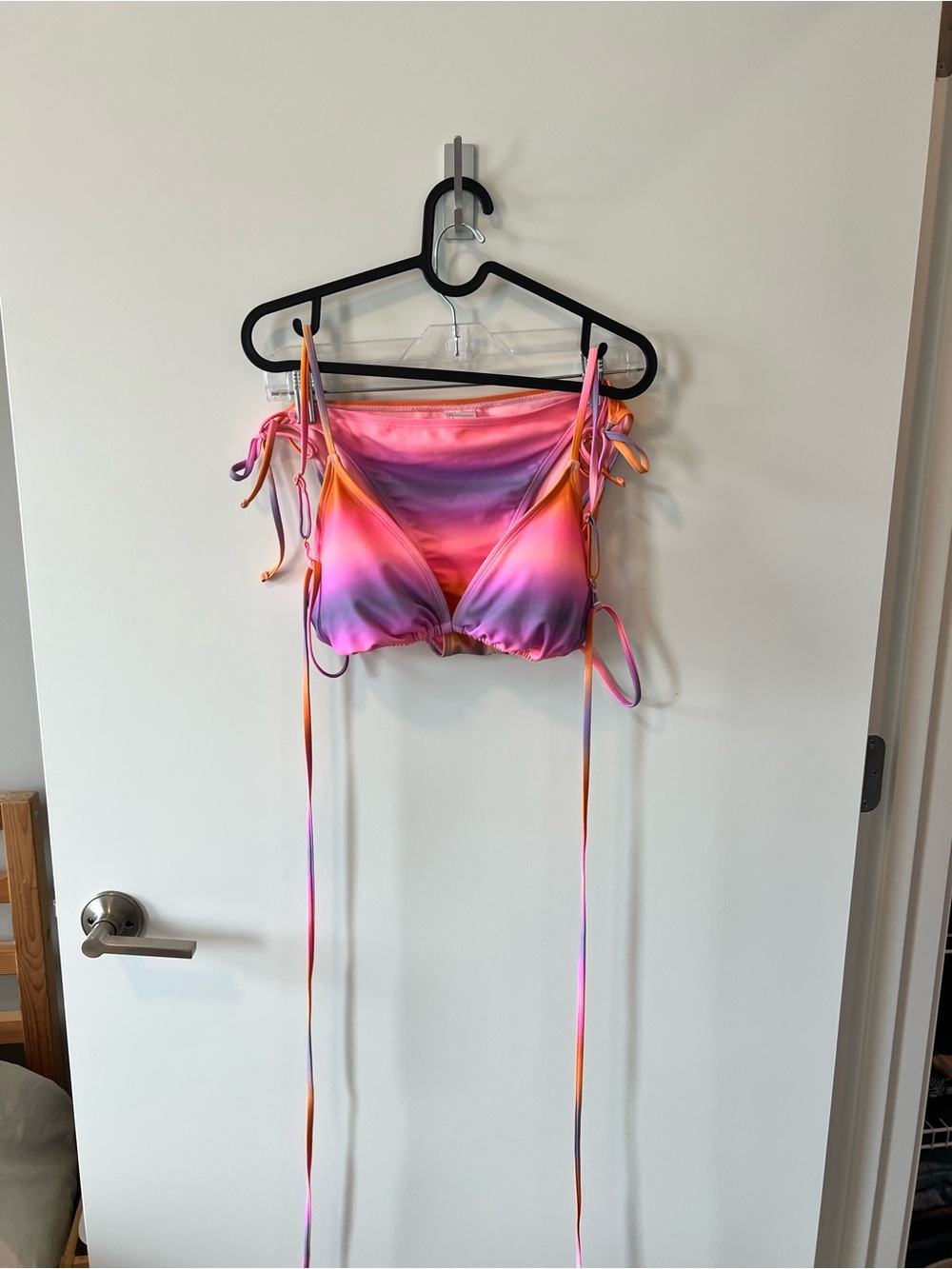 No Boundaries Pink Orange Purple Ombre String Bikini Top and Bottom